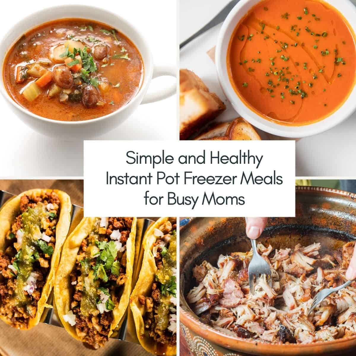 These healthy instant pot freezer meals are delicious, easy-to-make, budget- friendly, and perfect make ahead meals for busy moms! #healthy #frugalfood #frugalrecipes #instantpot
