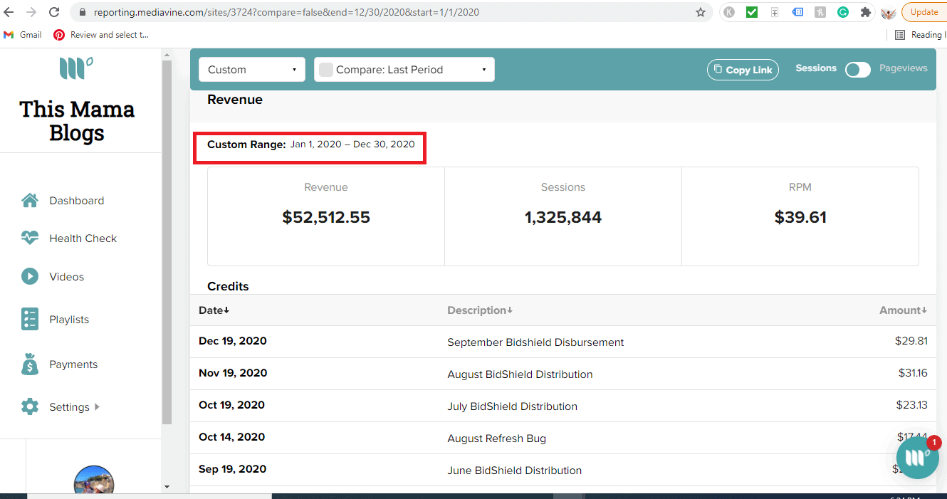 Mediavine earnings