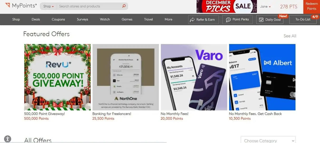 MyPoints Featured Offers