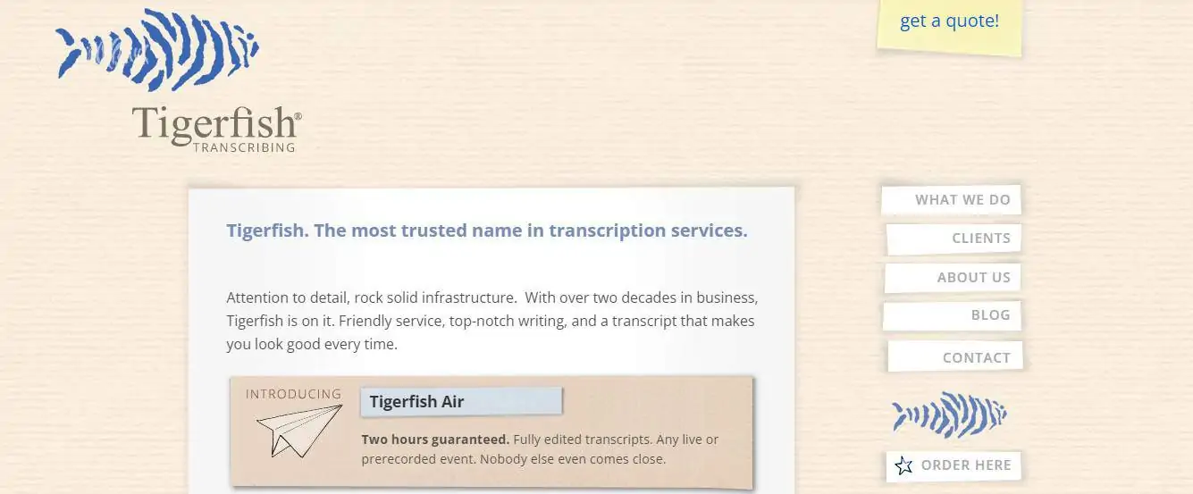 Tigerfish homepage