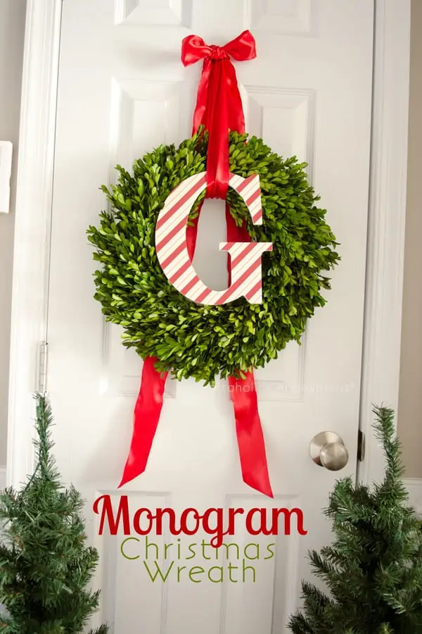 Monogram Christmas wreath gift 