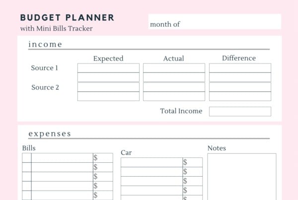 20 Best Free Printable Budget Worksheets