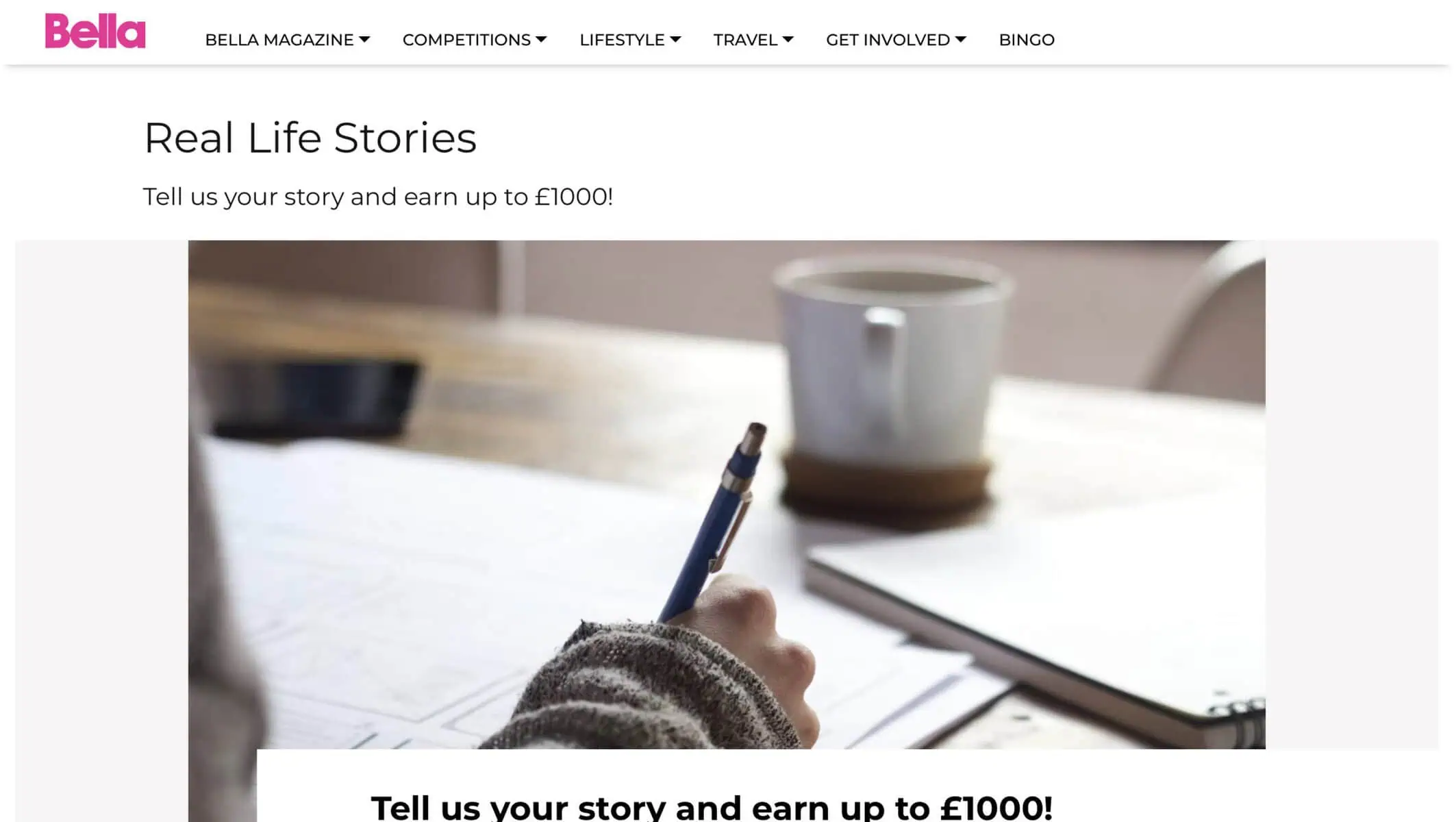 Sell short stories at Bella Magazine
