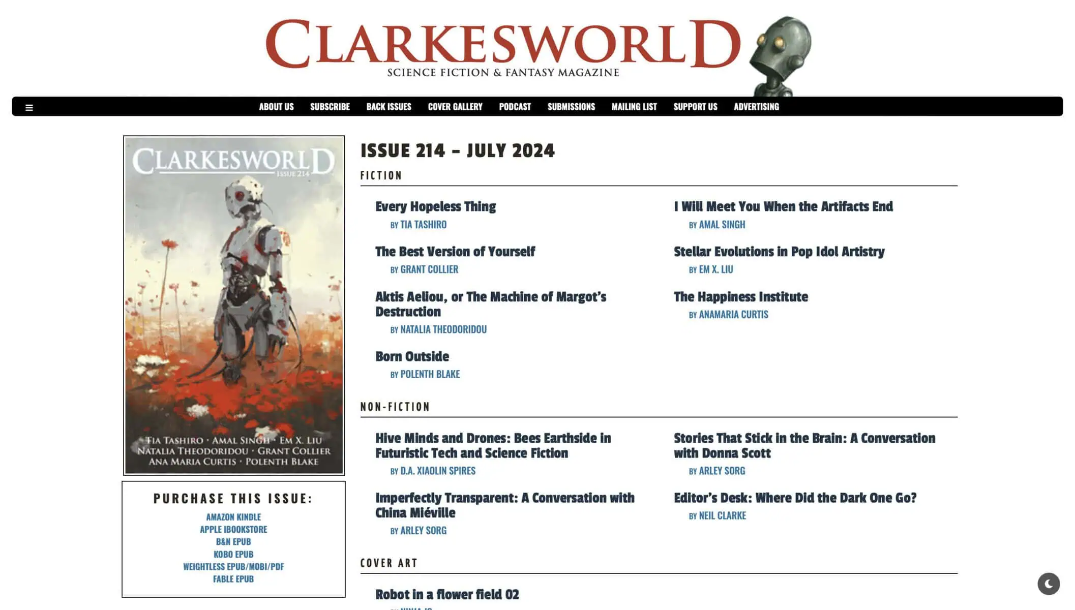 Clarkesworld, one of the best places to sell your short stories