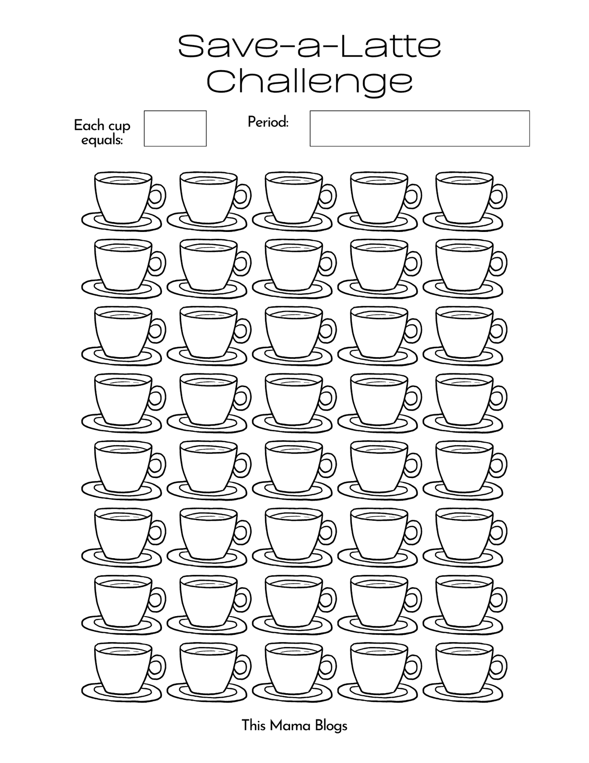 save-a-latte mini saving challenge printable